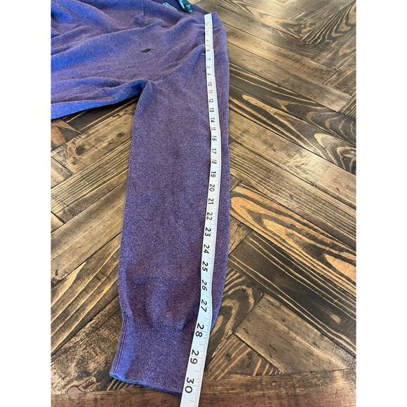 Polo Ralph Lauren Sweater Men Medium Purple Pima Cotton Pullover V Neck Academia - Picture 7 of 8